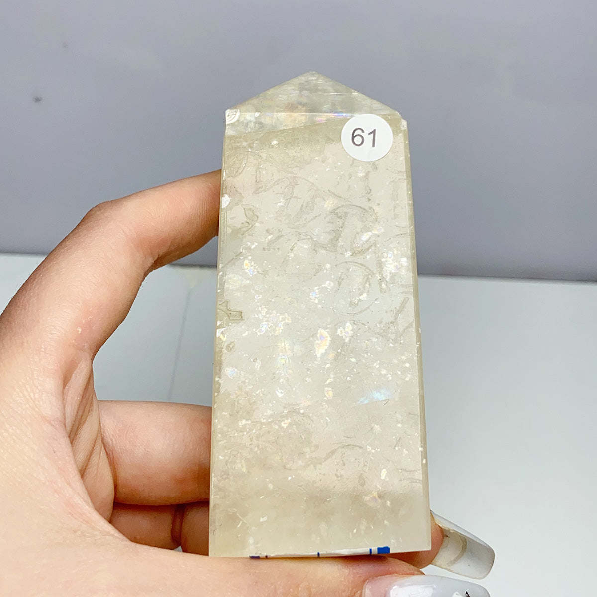 Honey Calcite With Fire Quartz Tower Ore Obelisk Mineral Healing Energy Home Decoration