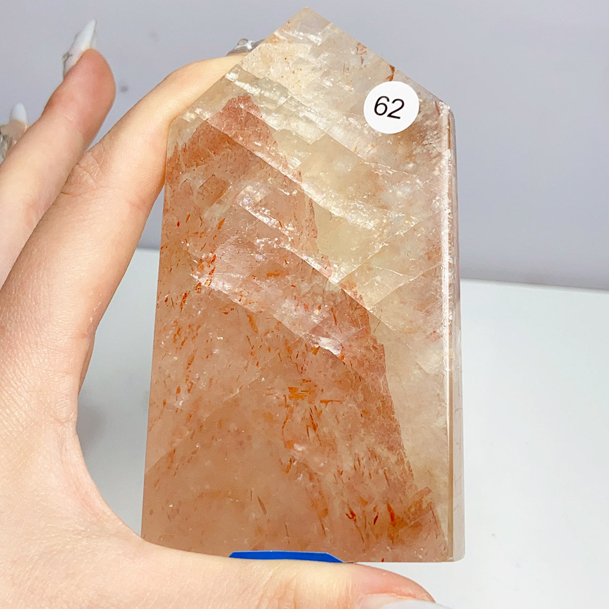 Honey Calcite With Fire Quartz Tower Ore Obelisk Mineral Healing Energy Home Decoration