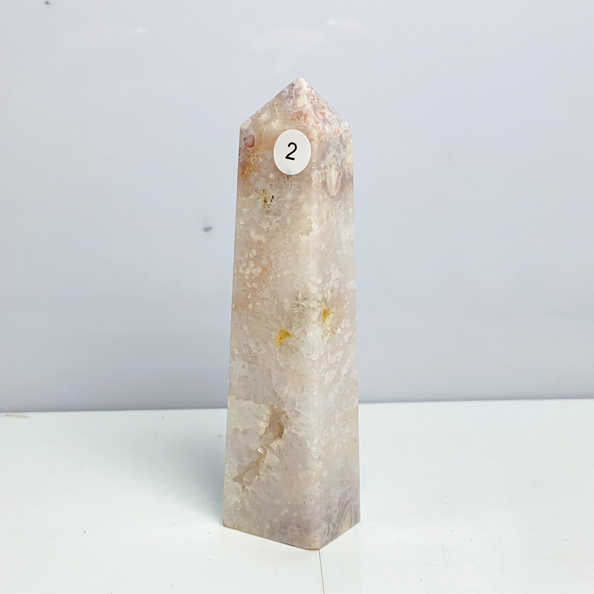 Pink Amethyst Flower Agate Tower Crystal Reiki Meditation Mineral Healing Home Decoration
