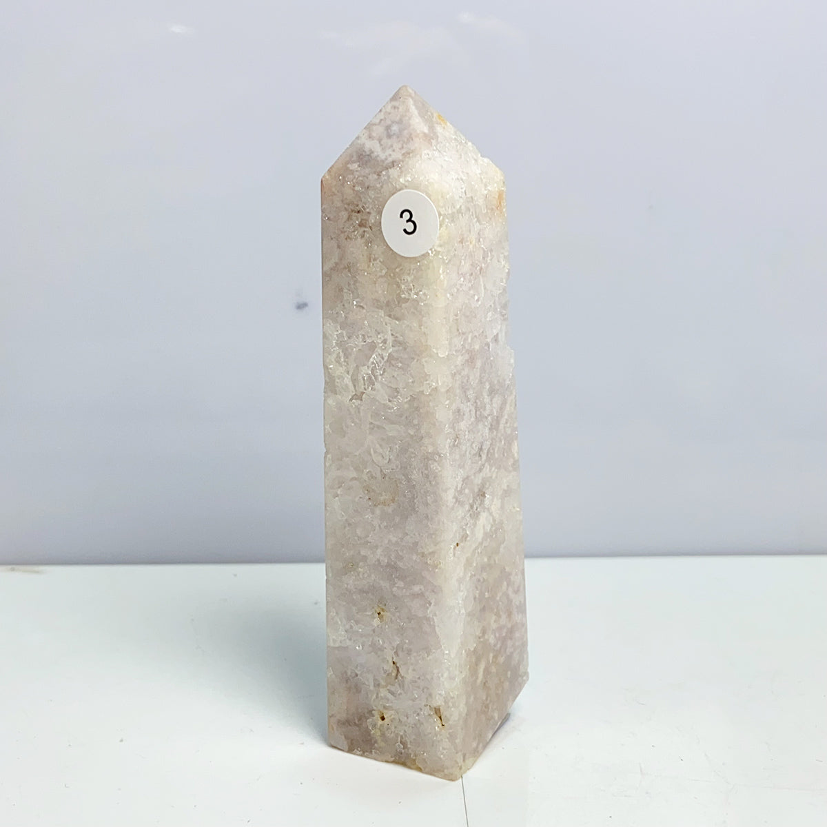 Pink Amethyst Flower Agate Tower Crystal Reiki Meditation Mineral Healing Home Decoration