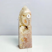 Pink Amethyst Flower Agate Tower