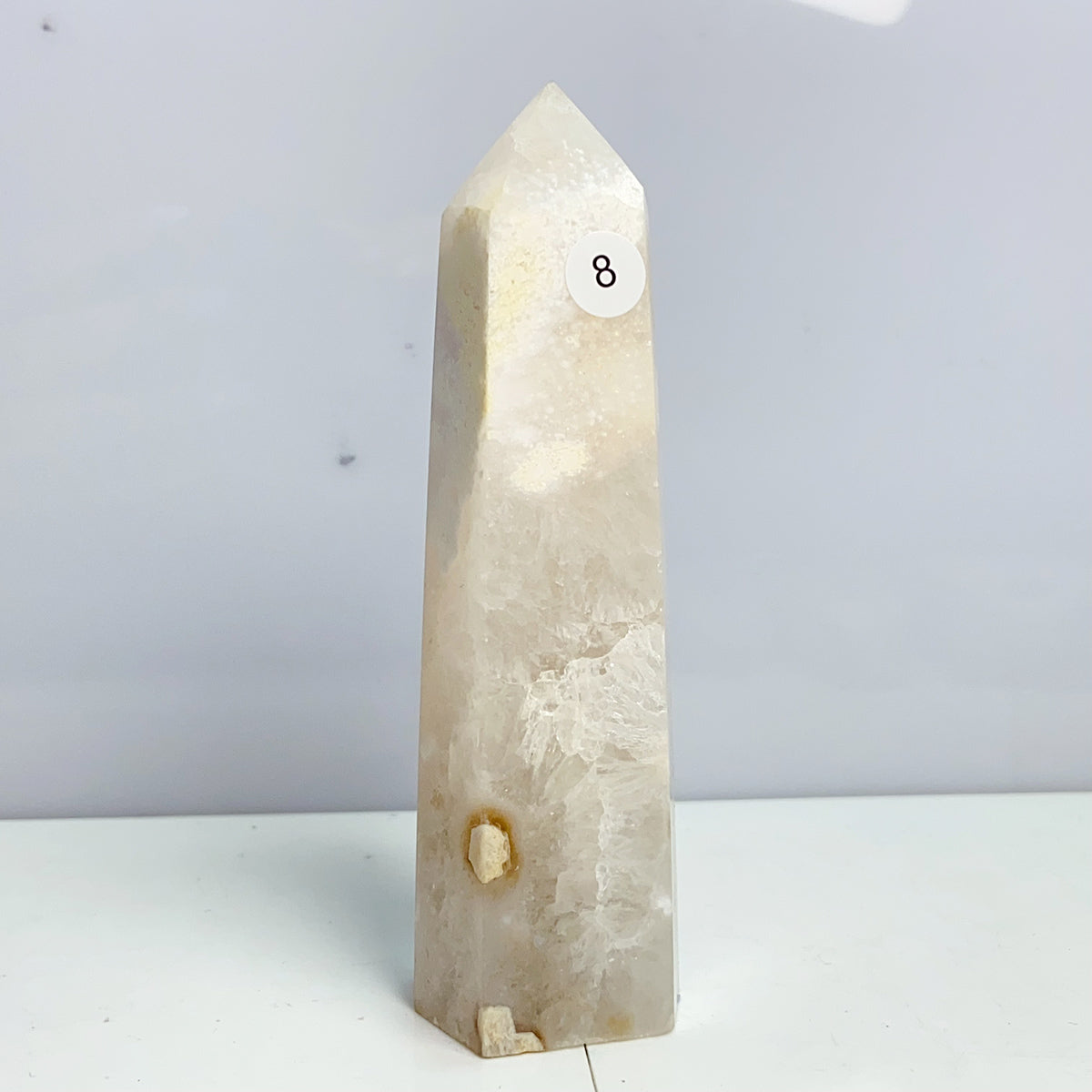 Pink Amethyst Flower Agate Tower Crystal Reiki Meditation Mineral Healing Home Decoration