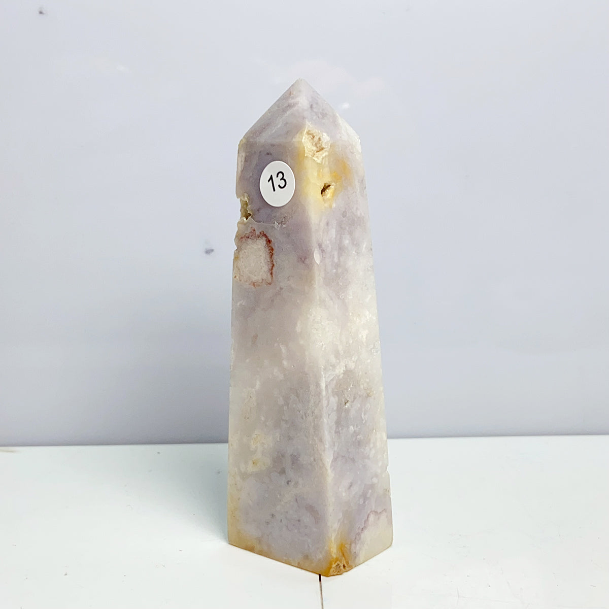 Pink Amethyst Flower Agate Tower Crystal Reiki Meditation Mineral Healing Home Decoration