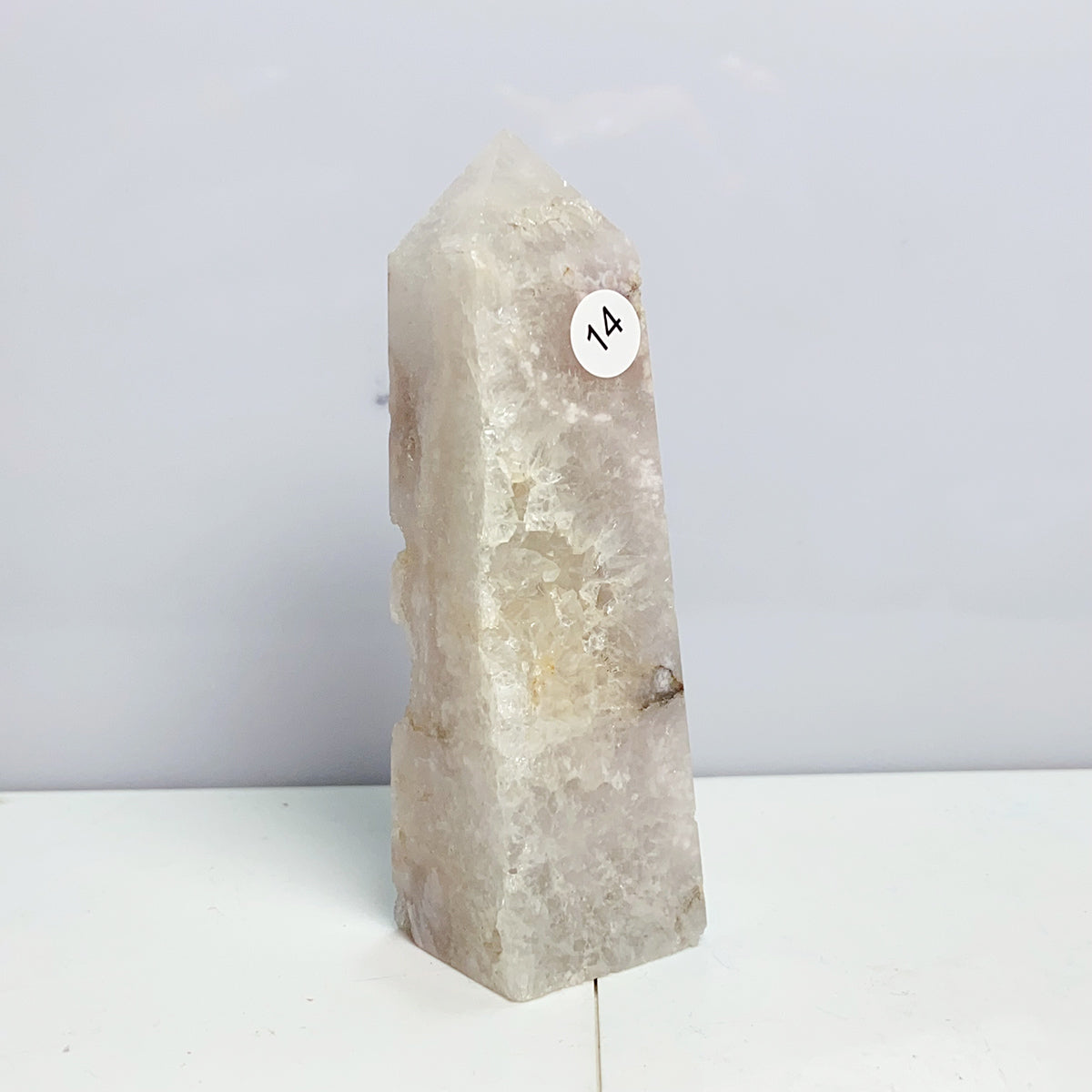 Pink Amethyst Flower Agate Tower Crystal Reiki Meditation Mineral Healing Home Decoration