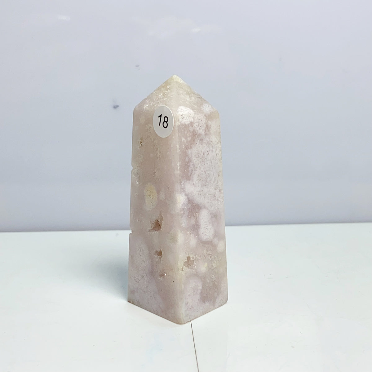 Pink Amethyst Flower Agate Tower Crystal Reiki Meditation Mineral Healing Home Decoration