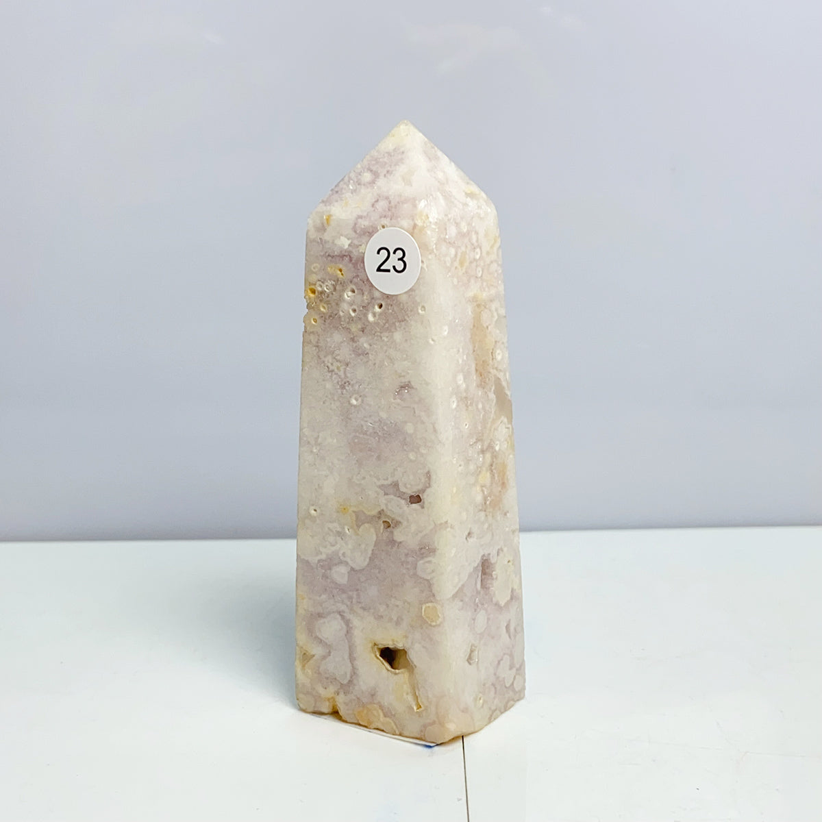 Pink Amethyst Flower Agate Tower Crystal Reiki Meditation Mineral Healing Home Decoration