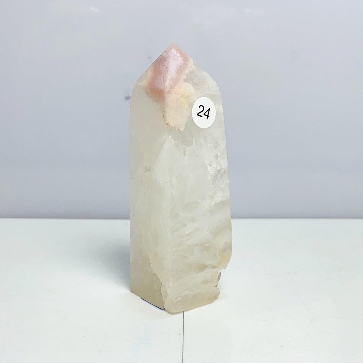 Pink Amethyst Flower Agate Tower Crystal Reiki Meditation Mineral Healing Home Decoration