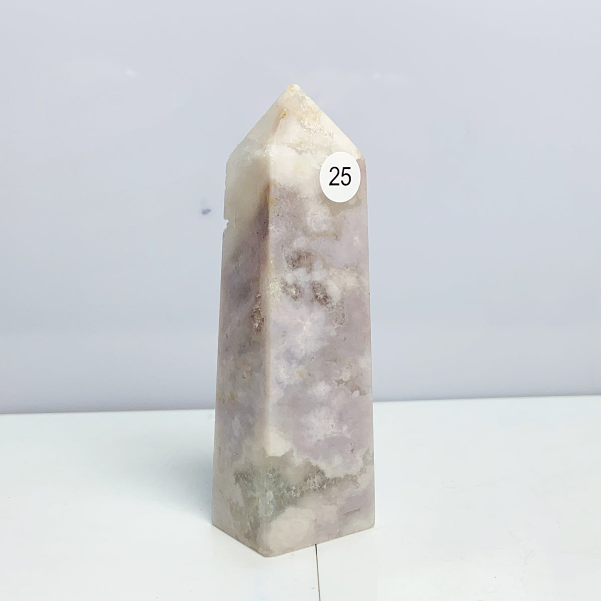 Pink Amethyst Flower Agate Tower Crystal Reiki Meditation Mineral Healing Home Decoration