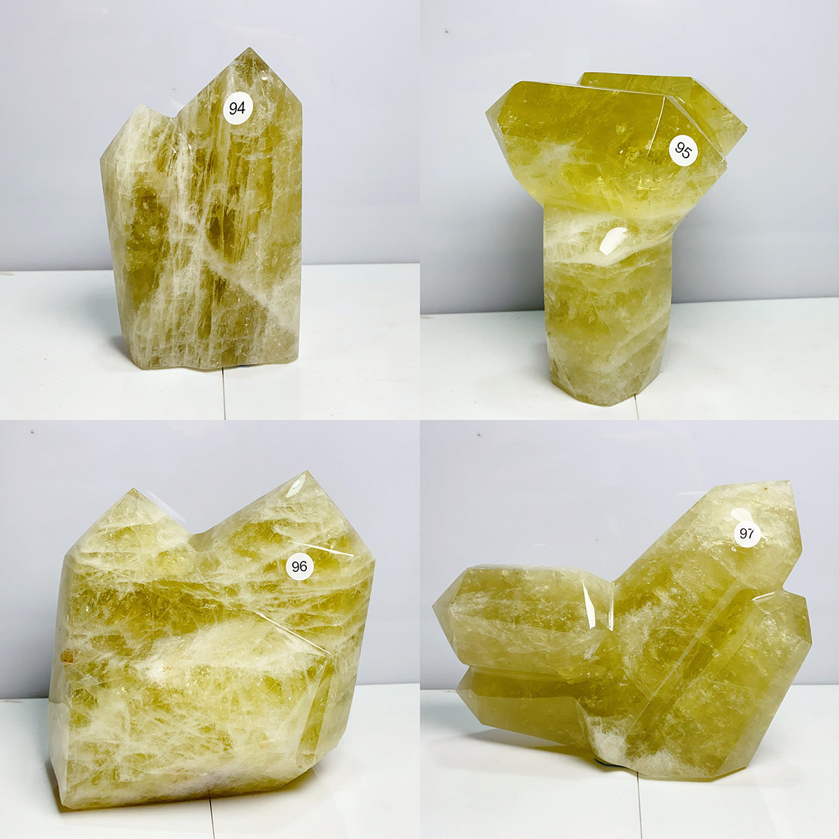 Citrine Double Tower Minerals Energy Healing Living Spiritual Reiki Home Decoration