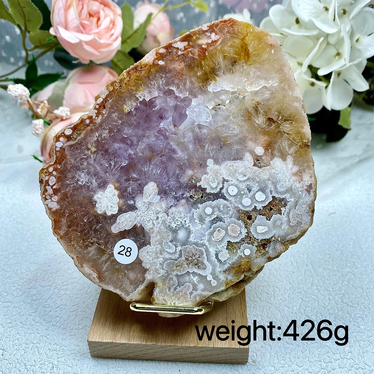 Pink Amethyst Crystal Slice