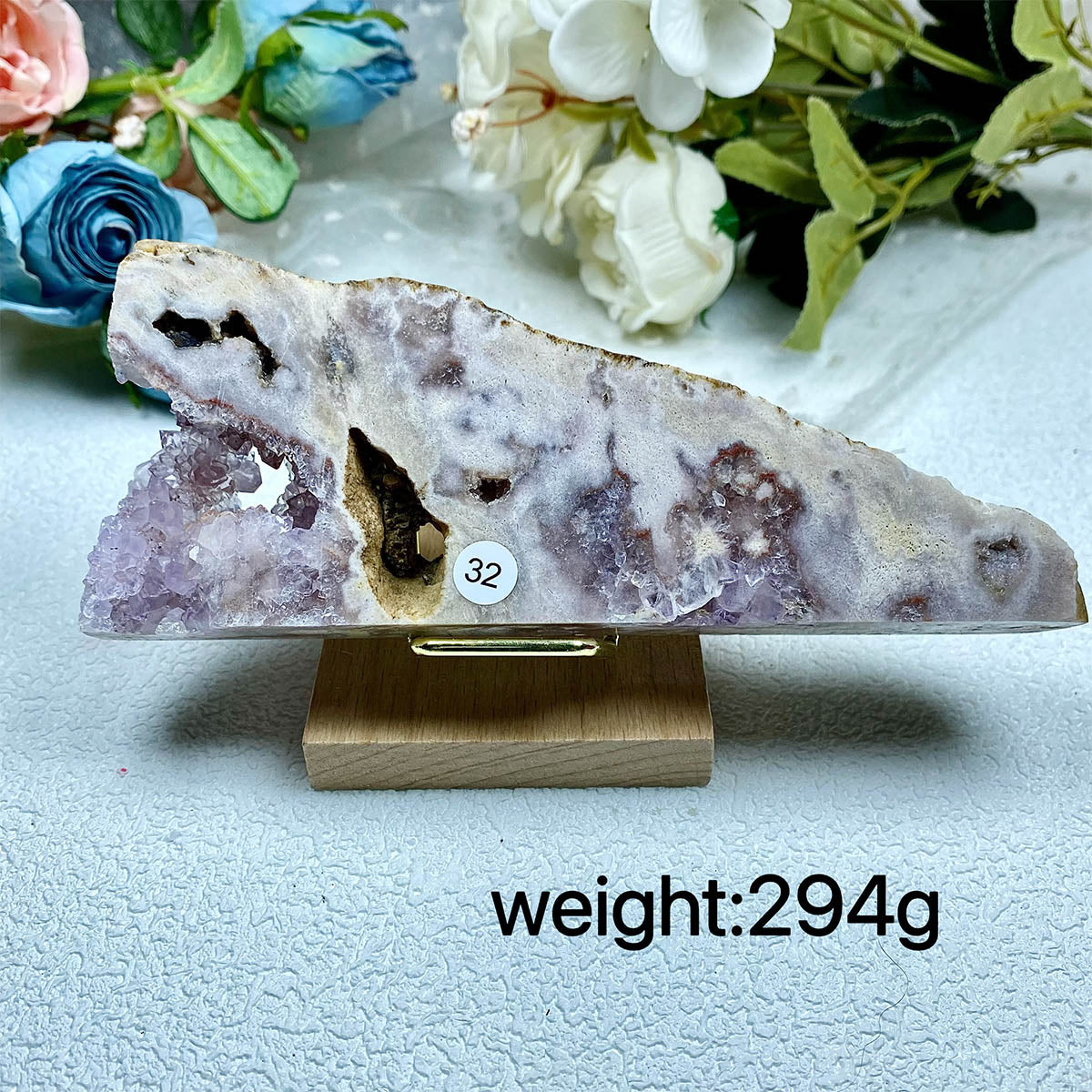 Pink Amethyst Crystal Slice
