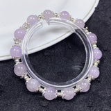 8mm Kunzite Bracelet Energy Reiki Crystal Healing Yoga Elastic Women Jewelry Accessories