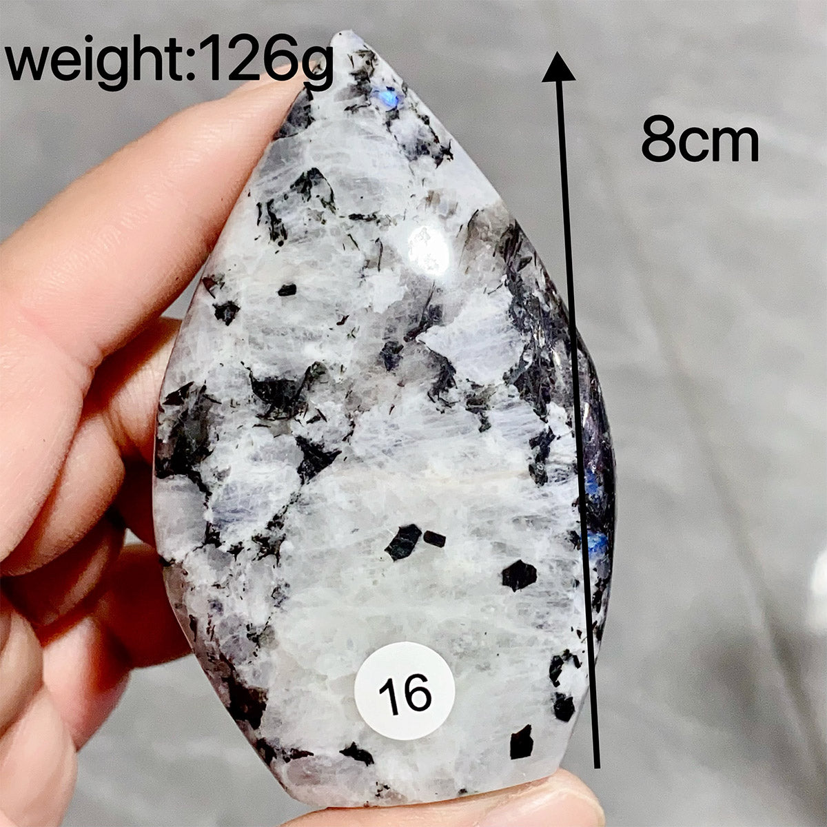 Moonstone Water Drop Shape Crystal Flame