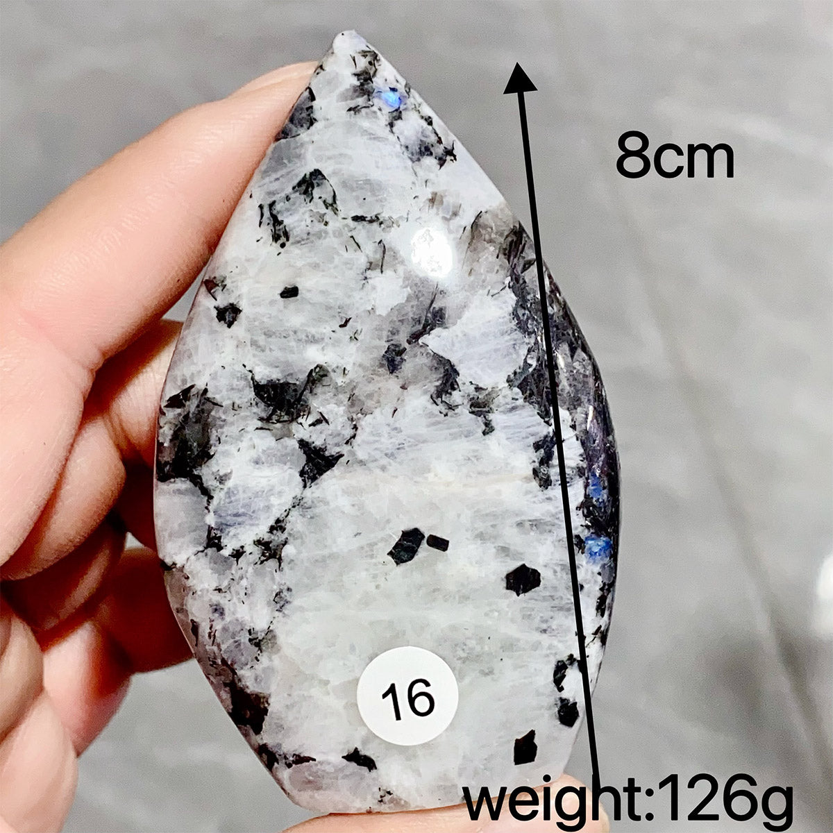 Moonstone Water Drop Shape Crystal Flame