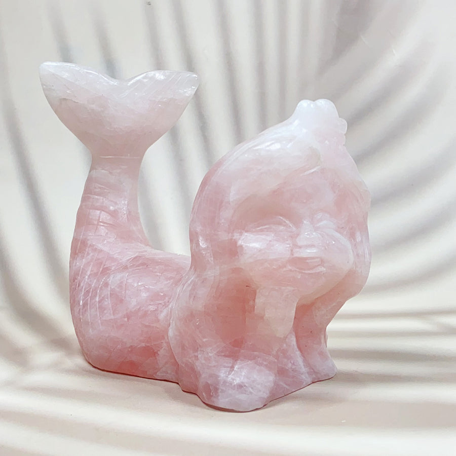 Hand Carved Crystal Mermaid