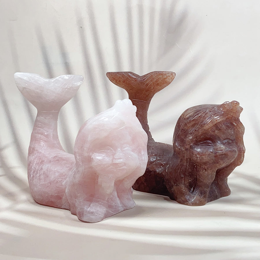 Hand Carved Crystal Mermaid