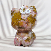 Cute Ocean Jasper Hello Kitty Crystal Carving