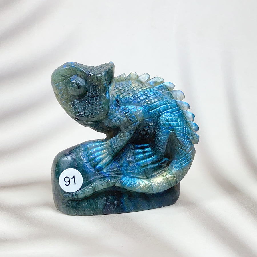 Blue Labradorite Crystal Carved  Lizard