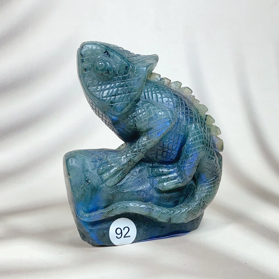 Blue Labradorite Crystal Carved  Lizard