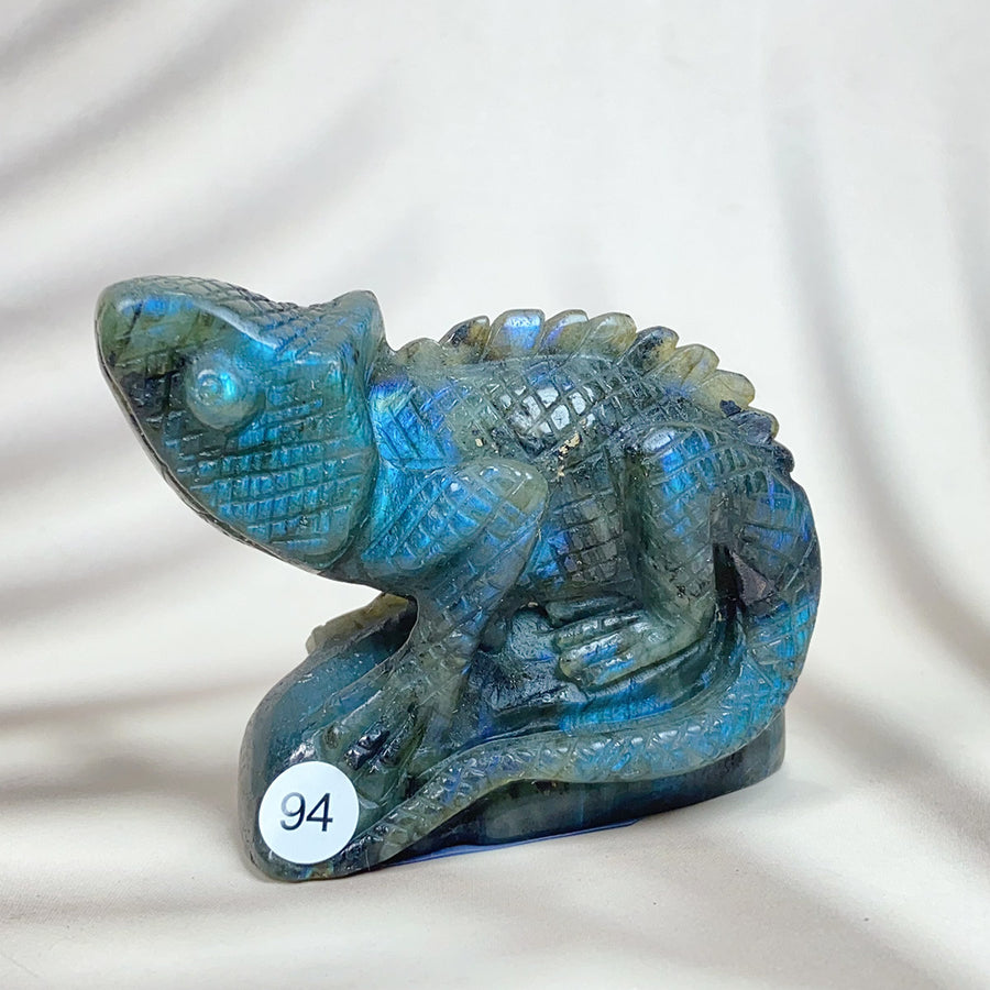 Blue Labradorite Crystal Carved  Lizard