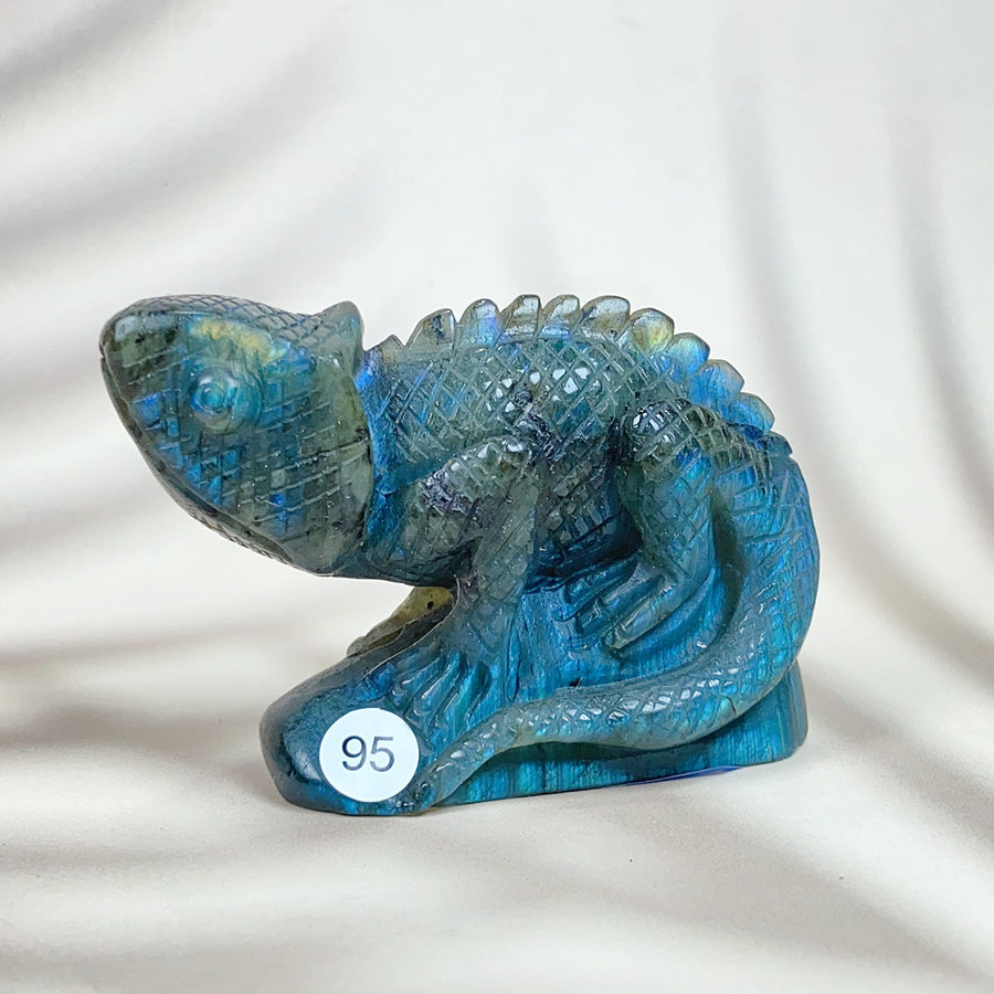 Blue Labradorite Crystal Carved  Lizard