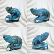 Blue Labradorite Crystal Carved  Lizard