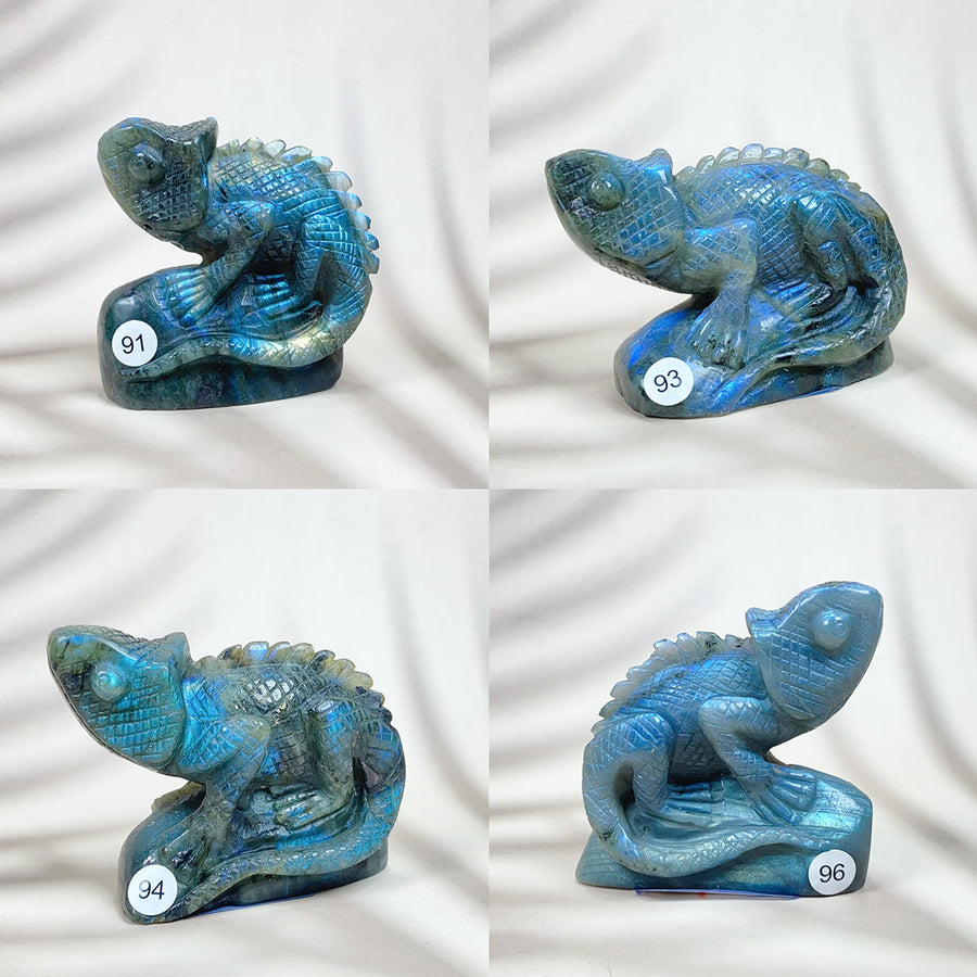 Blue Labradorite Crystal Carved  Lizard