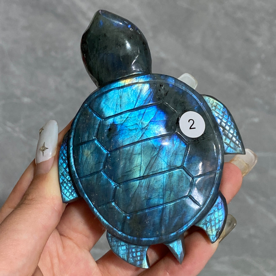 Blue Labradorite Crystal Sea Turtle