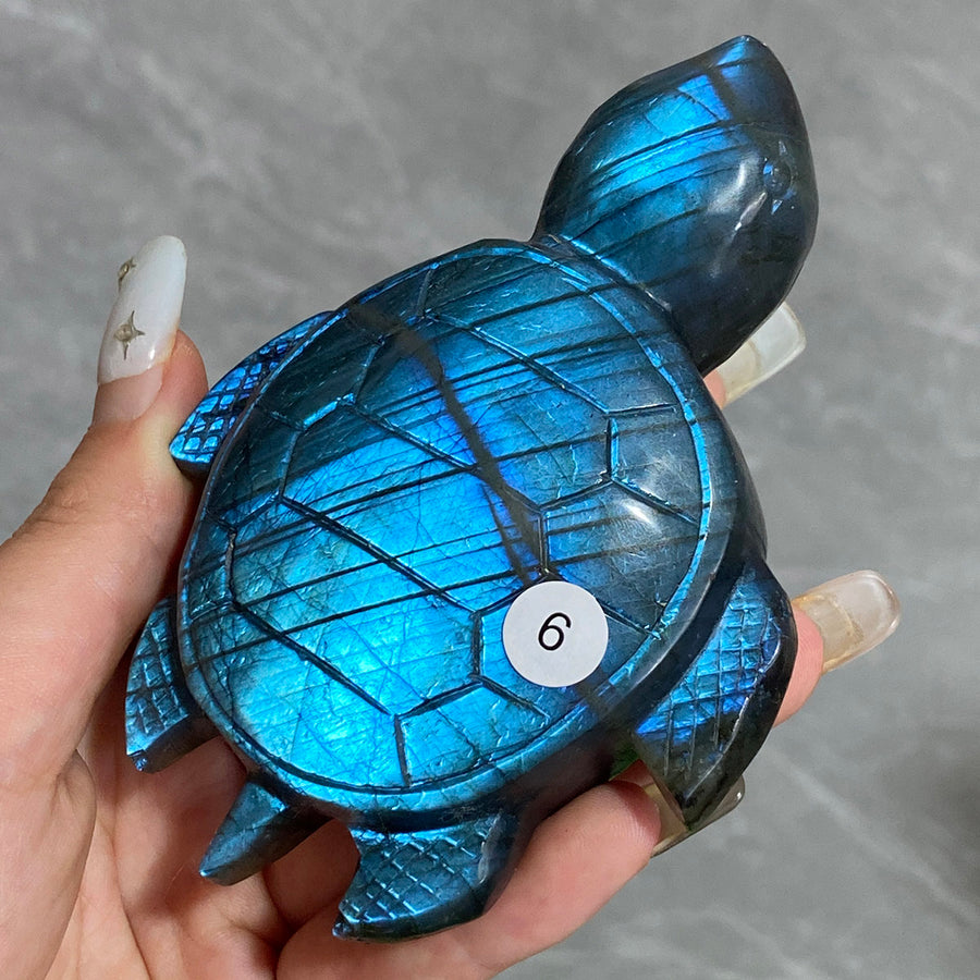 Blue Labradorite Crystal Sea Turtle
