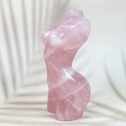 Crystal Carving Rose Quartz Moss Agate Lady Body