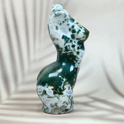 Crystal Carving Rose Quartz Moss Agate Lady Body