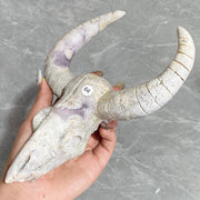 Crystals Pink Amethyst Sheepshead Skull