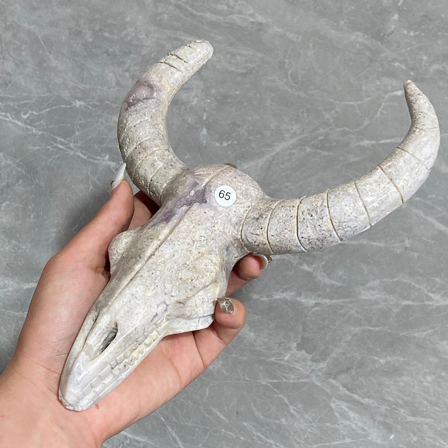 Crystals Pink Amethyst Sheepshead Skull