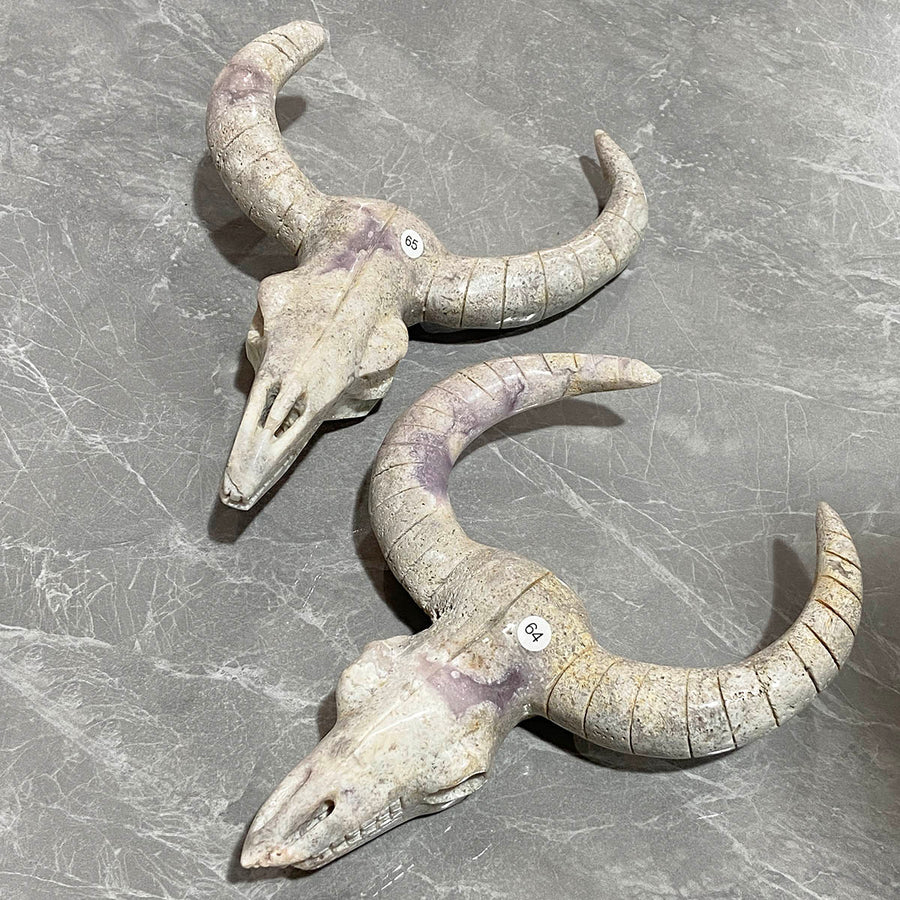 Crystals Pink Amethyst Sheepshead Skull