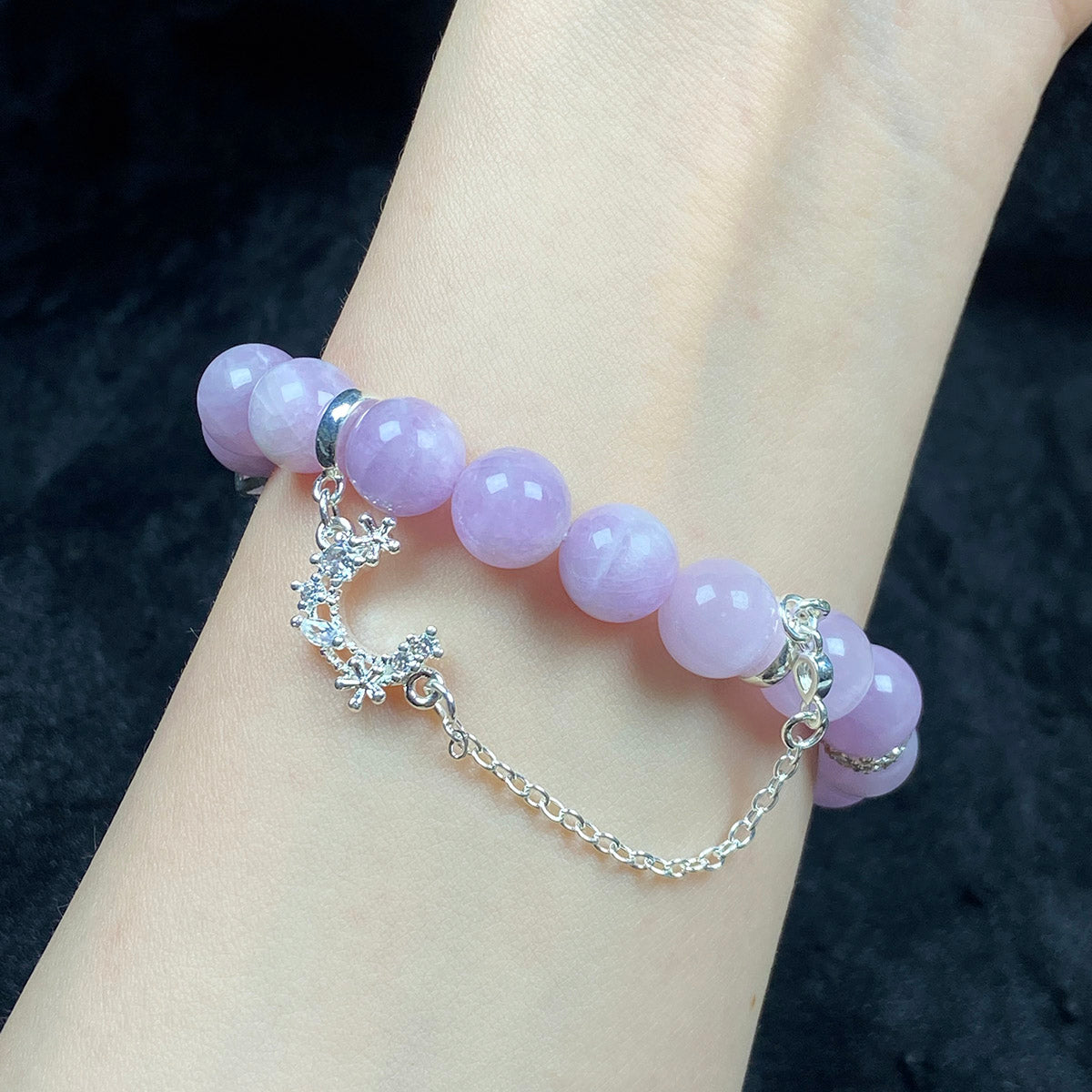 Irregular Citrine 9mm Kunzite Round Bbeads Bracelet Crystal Healing Gemstone Women Jewelry