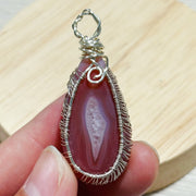 Pink Carnelian Pendant Diy Crystal Agate Necklace
