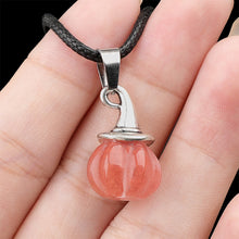 Load image into Gallery viewer, Natural Crystal, Halloween Witch Hat, Pumpkin Pendant