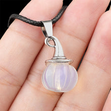 Load image into Gallery viewer, Natural Crystal, Halloween Witch Hat, Pumpkin Pendant