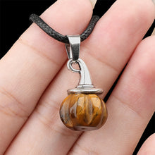 Load image into Gallery viewer, Natural Crystal, Halloween Witch Hat, Pumpkin Pendant