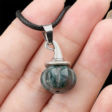 Load image into Gallery viewer, Natural Crystal, Halloween Witch Hat, Pumpkin Pendant