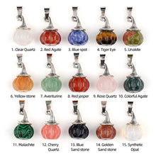 Load image into Gallery viewer, Natural Crystal, Halloween Witch Hat, Pumpkin Pendant