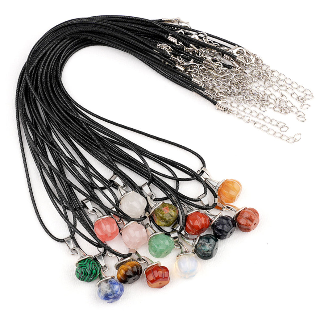 Natural Crystal, Halloween Witch Hat, Pumpkin Pendant