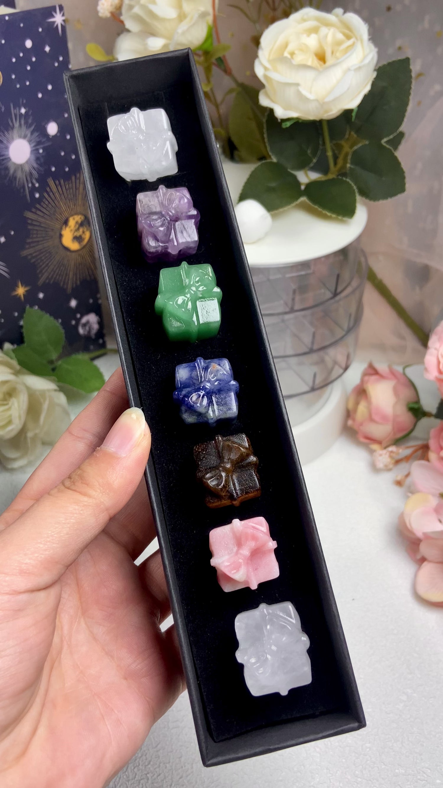 Christmas Crystal Carving Gift Gem Seven Chakras