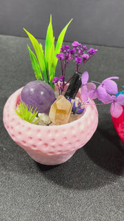 DIY Strawberry Crystal Potted Home Decor