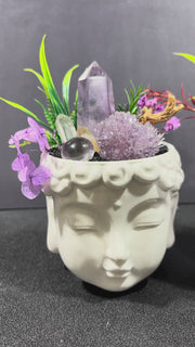 Natural crystal Buddha head tabletop home decor