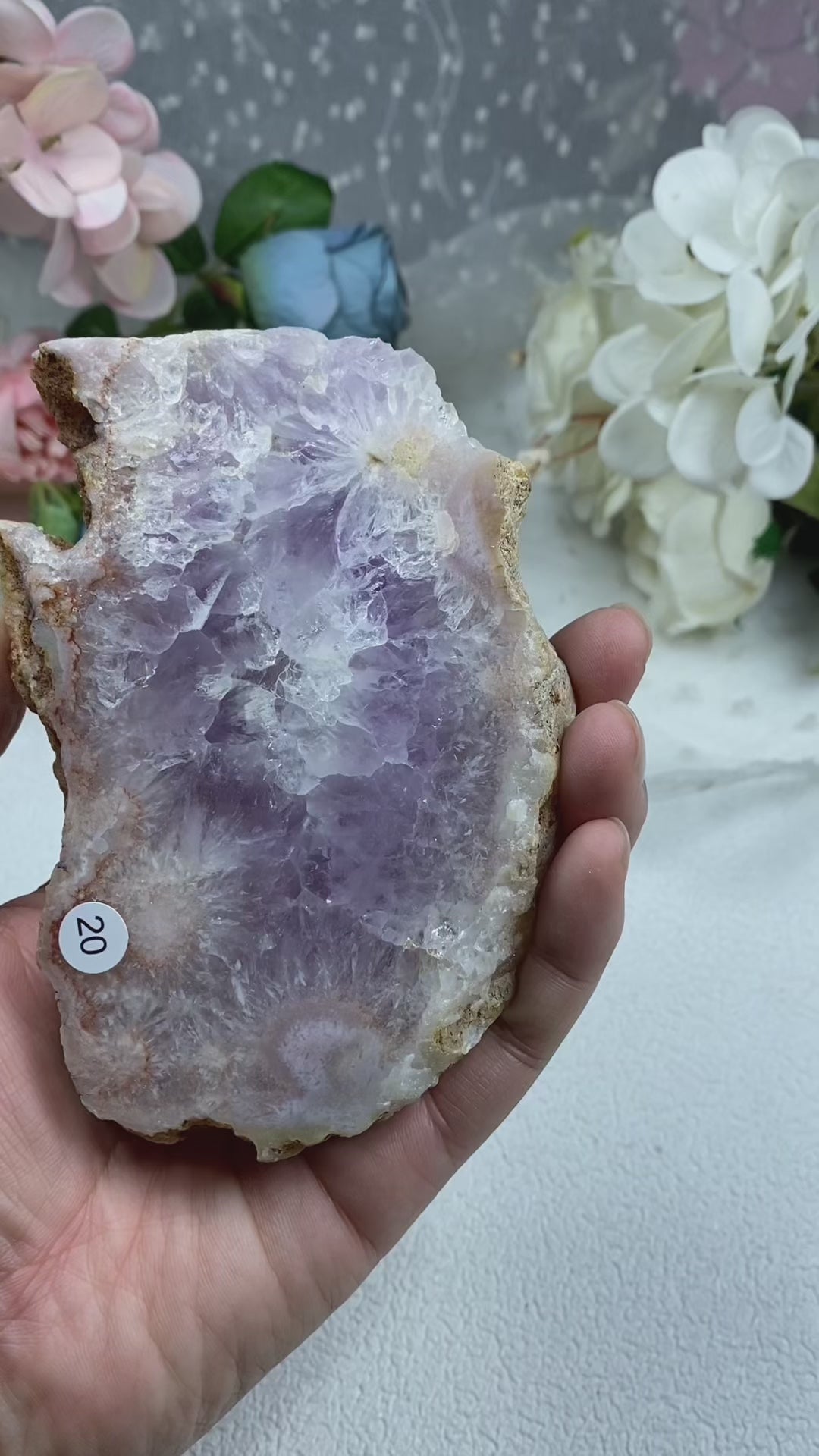 Pink Amethyst Crystal Slice