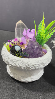 DIY Natural Crystal Gypsum Tray Potted Home Decoration