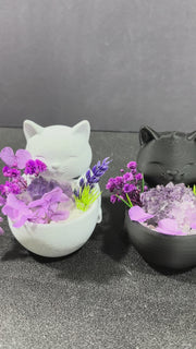 Cute Cat Natural Crystal DIY Potted Home Decor Ornament