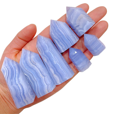 Mix Size Natural Blue Lace Agate Tower