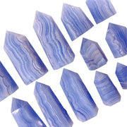 Mix Size Natural Blue Lace Agate Tower